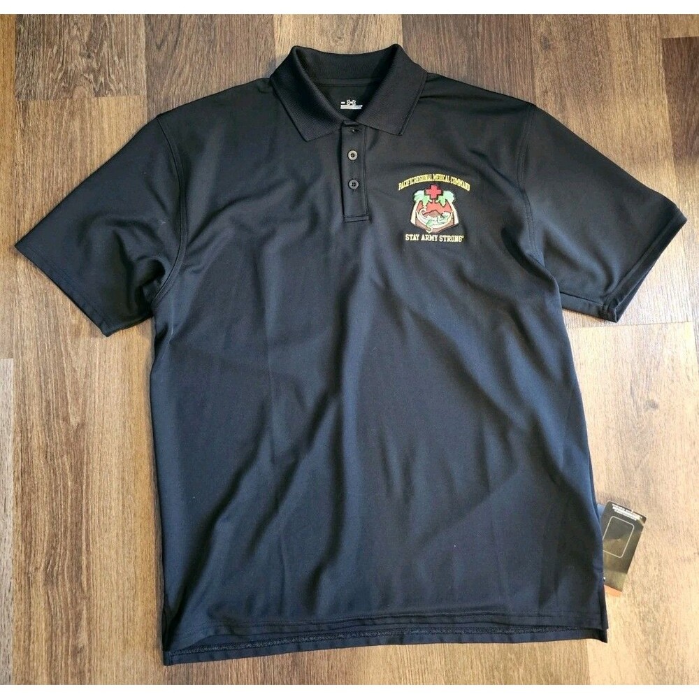 Under Armour Polo Black Shirt Men's M Pacific Regional Medical Command Army